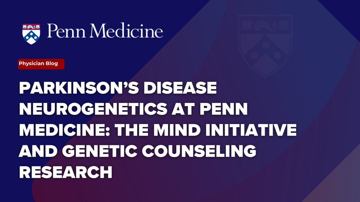 Genetics can play a significant role in some cases of Parkinson’s disease. This is why Penn’s MIND Initiative is focused on increasing genetic testing, counseling, and creating a biobank for patients with Parkinson’s. Read the full blog 👉 spr.ly/6011dLp1T