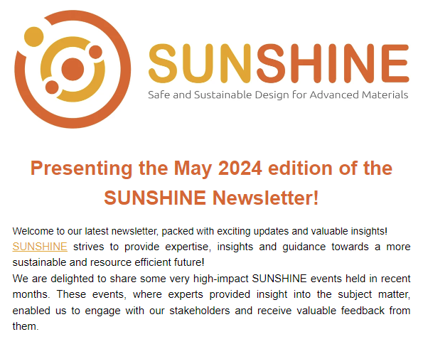 🚀SUNSHINE Newsletter - May 2024 ✨We are delighted to share our latest newsletter, packed with exciting updates and valuable insights! 👀Read it here: rb.gy/6oidoq