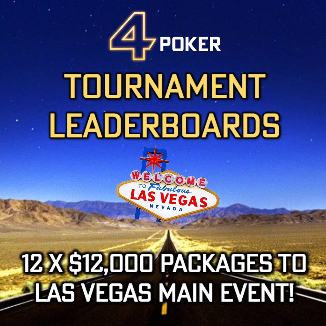 🚨 12 $12,000 packages to Las Vegas 🚨

The road to the Las Vegas Main Event continues - will you win one of the 12 $12k packages in play? 💸

Latest Leaderboard Standings here: 4poker.eu/promotions/tou…

2x Multiplier in every tournament until Sunday! 🔥

#poker #pokertournament