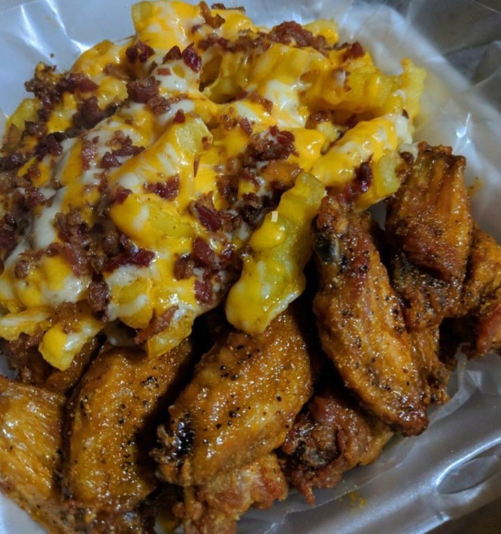 Honey Lemon 🍋 Pepper Wings 🍗 and Bacon 🥓 Cheese 🧀 Fries 🍟 homecookingvsfastfood.com #homecooking #food #recipes #foodpic #foodie #foodlover #cooking #hungry #goodfood #foodpoll #yummy #homecookingvsfastfood #food #fastfood #foodie #yum