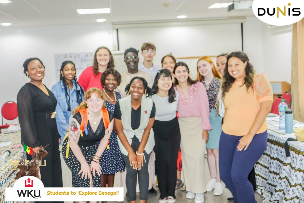 DunisAfricaSn's tweet photo. Day 9: #Explore #Senegal with WKU students - Part 1 🌍

This morning, Western Kentucky University students had the honor of attending a special session on African American Studies at the West African Research Center (#WARC) with Dr. Ousmane Sène. 🎓🇸🇳

#ExploreSenegal #WKU #DUNIS https://t.co/yo6EqaaAkq