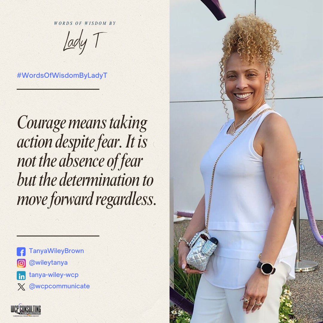 True bravery lies in moving forward even when you're scared. Face your fears and grow stronger. 💪✨ #WordsOfWisdomByLadyT #Courage #Growth