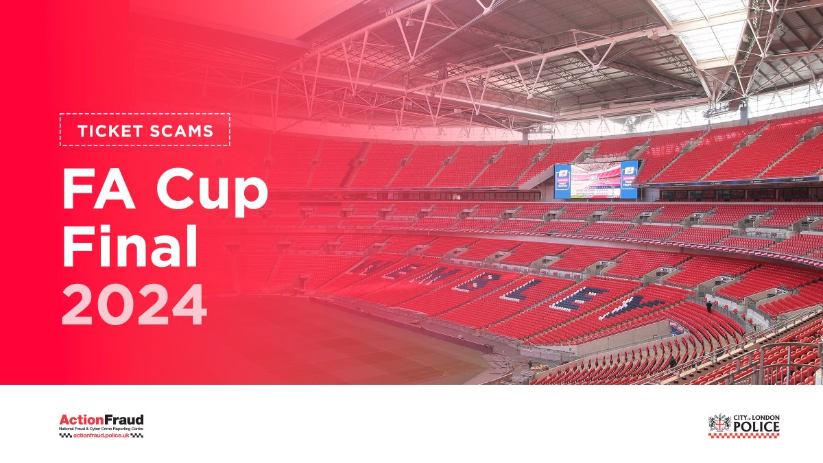 🎫Trying to grab a last-minute ticket for the @FA Cup final at the @wembleystadium this weekend? Do it safely. ⚽️Buy from authorised sources only. ⚠️Be wary of third-party sellers. 🎫Check the validity of the ticket. 📲Do not accept screenshots. 🔗Find out more here