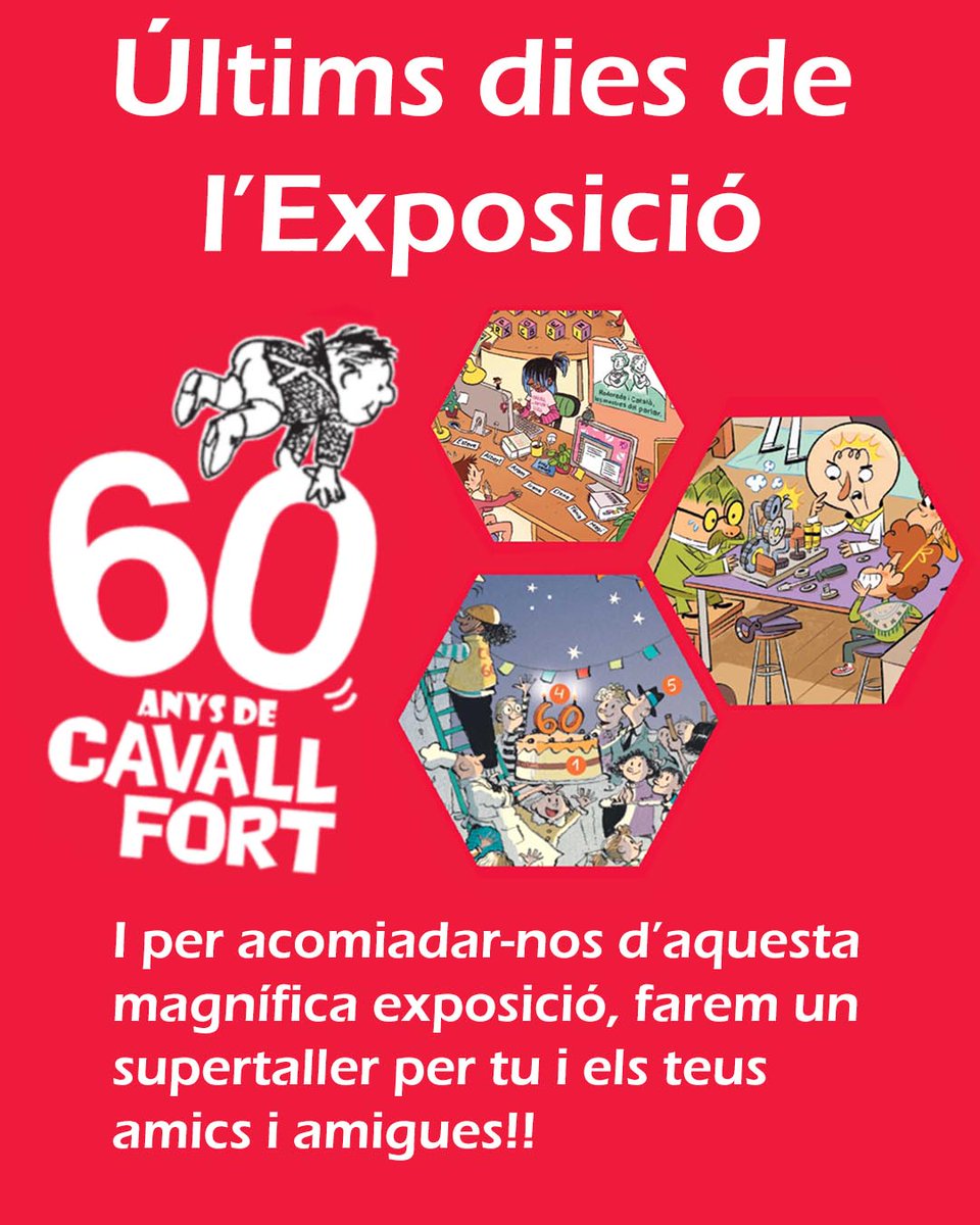 lamassanacomic's tweet photo. Últims dies de l’Exposició 60 anys de Cavall Fort I per acomiadar-nos, farem un super taller gratuït per tu i els teus amics i amigues i us podreu emportar un Tatano, només per participar-hi! A què espereu! Inscriviu-vos trucant al 838919 o enviant un mail a arca@comumassana.ad. https://t.co/8apb4dnXmG