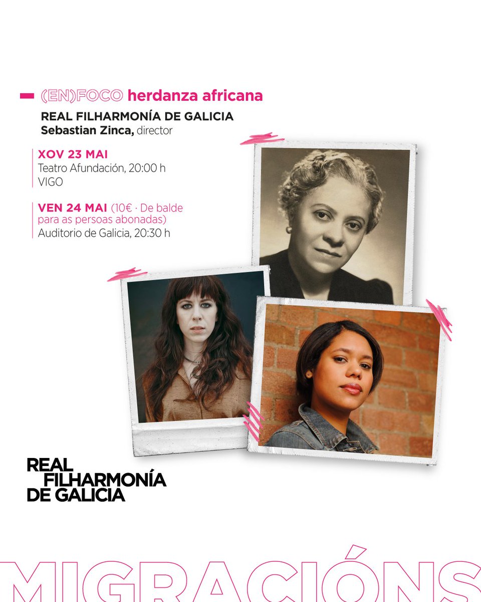 🔹 Último concerto do noso ciclo (EN)FOCO  💜🤎

📍 Xoves 23 | Vigo | Teatro Afundación | 20.00h

📍 Venres 24 | Compostela | Auditorio de Galicia | 20.30h

🎟️ Nas historias destacadas*

*concerto de balde para as persoas abonadas 😉