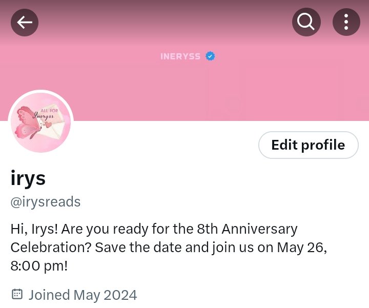 Are you guys ready? cuz we are now finally preparing for the 8th Anniversary Celebration Twitter Party on May 26, 2024, 8 pm! This account will be the host for the twt party so feel free to follow and stay tuned for more amazing activities that awaits you! 
#sactwt #ineryss