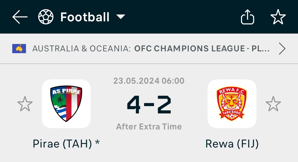 🇵🇫 Only six months after their elimination from the Coupe de France by sixth-tier opposition, Tahitians AS Pirae have reached the final of the OFC Champions League.

There they will face Oceania’s dominant force Auckland City, who have won the OFC Champions League 11 times.