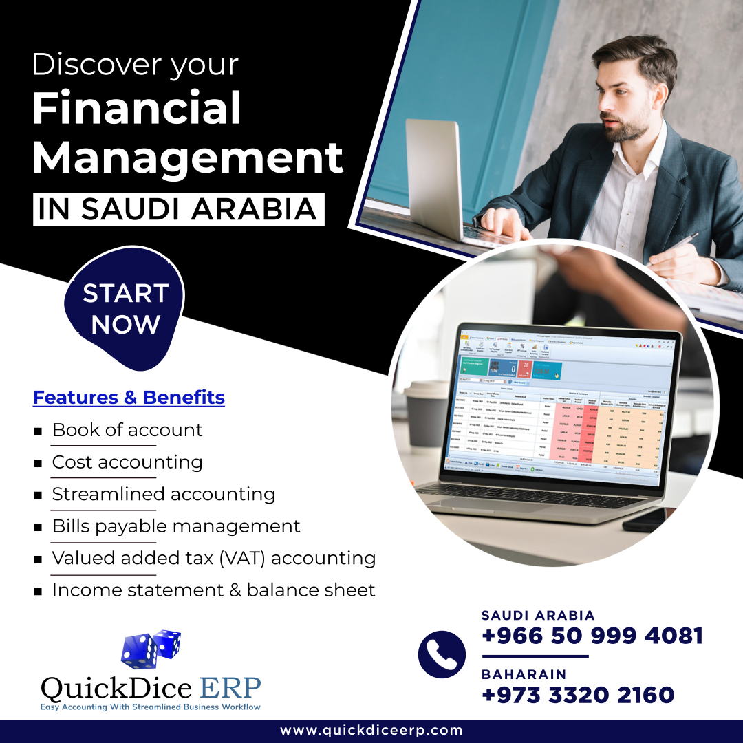 Streamline your financial management and drive business success in Saudi Arabia with QuickDice ERP. Simplify processes, enhance accuracy & gain real-time insights. #pulseinfotech #pulseinfotechco  #quickdiceerp #quickdiceinvocing #quickdiceaccounting 

🌐quickdiceerp.com