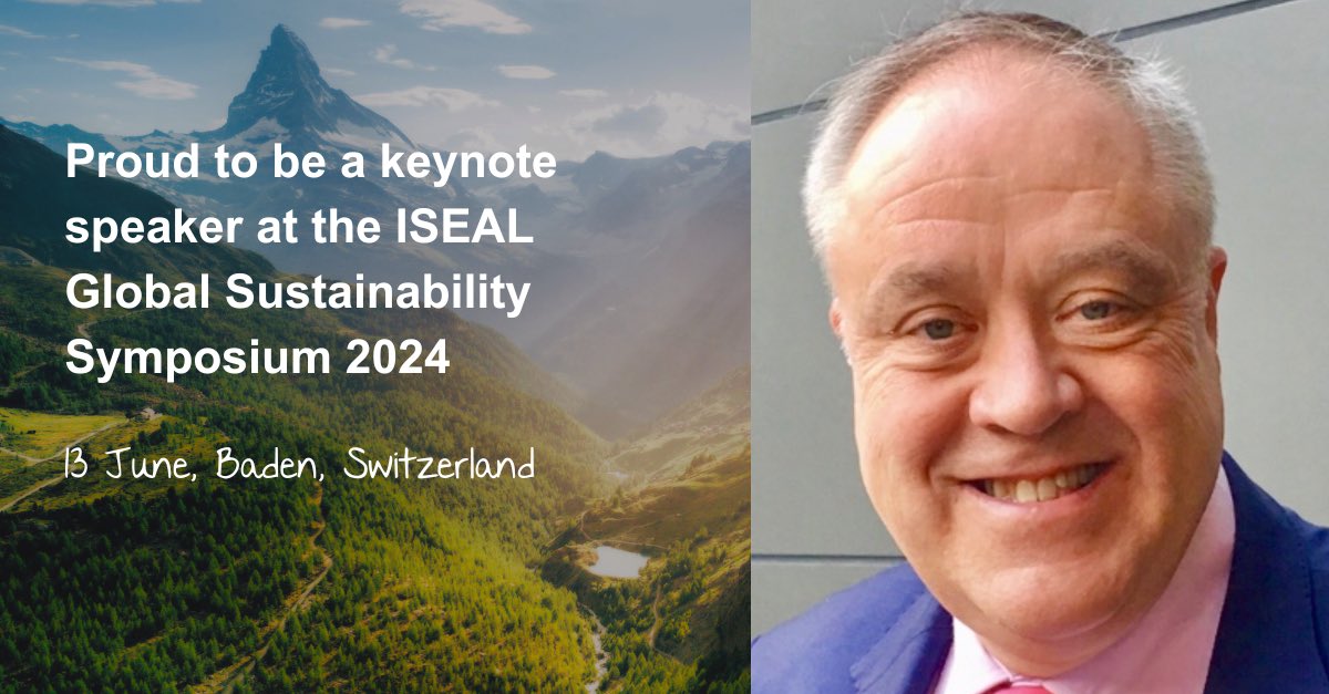 I look forward to being keynote speaker at the <a href="/ISEALalliance/">ISEAL</a> Global Symposium on 13 June in Switzerland. See my interview  "Moving the needle for sustainable supply chains": isealalliance.org/sustainability… Register at: isealalliance.org/node/4886 

#duediligence #labelling #sustainability
