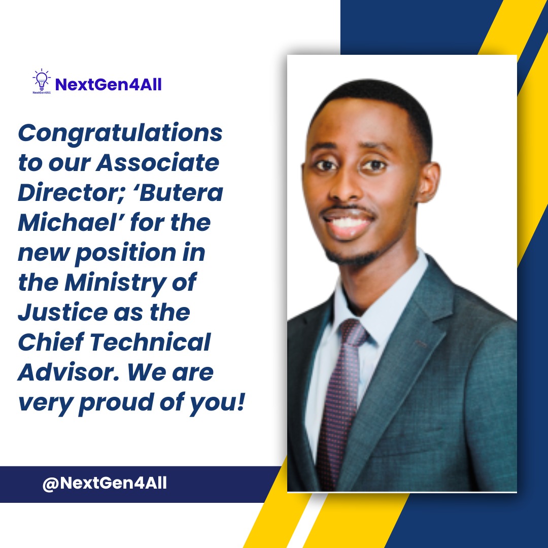 Join us to congratulate our very own Associate Director - @ButeraMgasa for new role at @Rwanda_Justice as Chief Technical Advisor🙏🏾

More are yet to come - Butera.