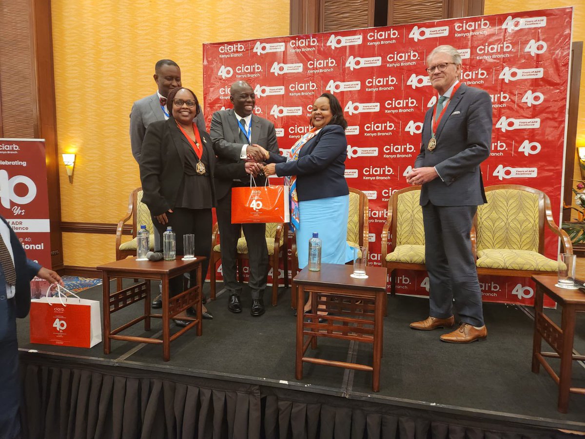 I was delighted to join @CIArbKenya for their 40th Anniversary at the International Arbitration & ADR Conference in Nairobi. Honored to be recognized for my contributions to advancing arbitration in Kenya. Together, we can enhance justice and investment in Africa. #Arbitration