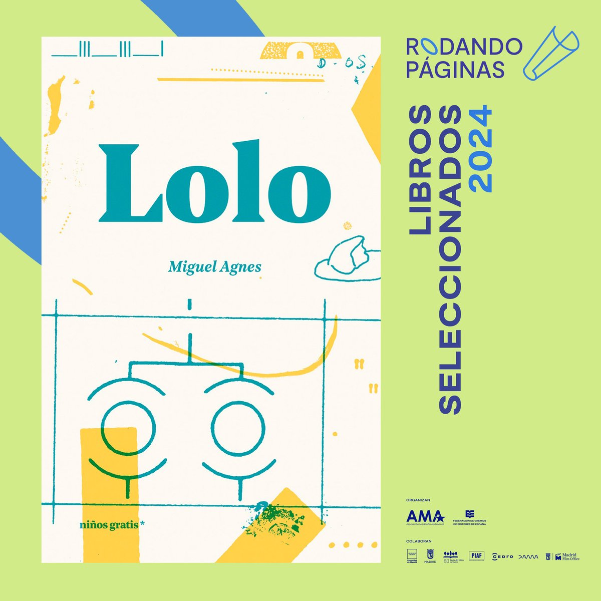 #RodandoPáginas2024 #ObrasSeleccionadas 
#ObrasLiterarias
📚'Lolo',  es una ficción dramática (guionizada) de #MiguelAgnes. 
Editorial: @niniosgratis. Publicada en 2023. 
🧵