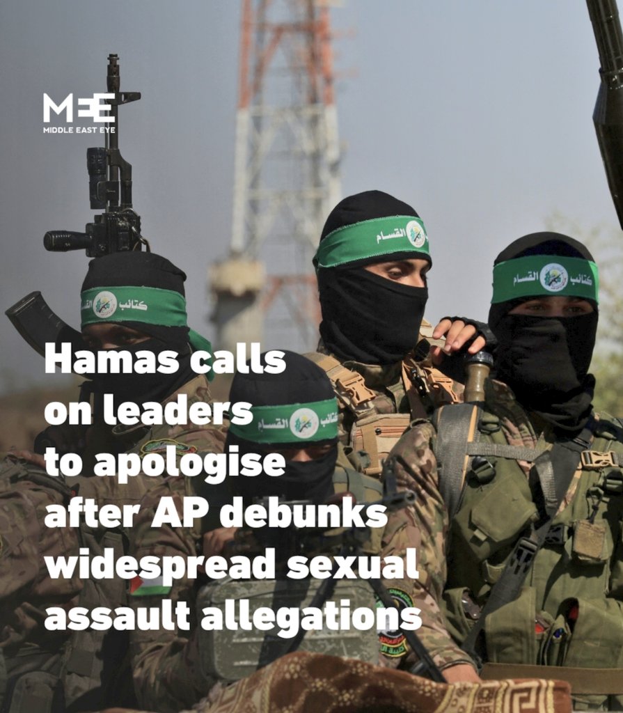 Hamas welcomed an Associated Press report published on Wednesday that shed light on debunked allegations of sexual violence perpetrated by Palestinian fighters on 7 October. 'The report published by the American Associated Press agency, in which it confirmed that the
