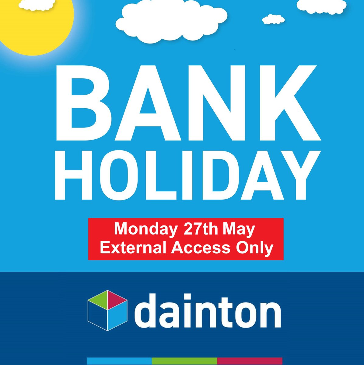 Our reception and internal units will be closed on Monday 27th May.
Access to external units is unchanged and accessible by using your key fob/pad.
Normal operations return from Tuesday 28th May.
We hope you have a Great Bank Holiday.