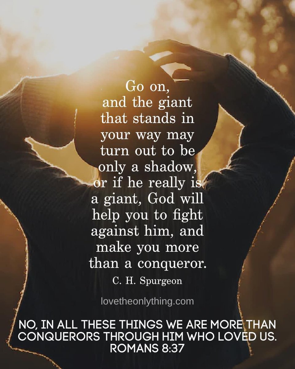We are more than conquerors through Christ Jesus! ❤️ Whatever 'giant' is in your way, it's NOTHING compared to God!