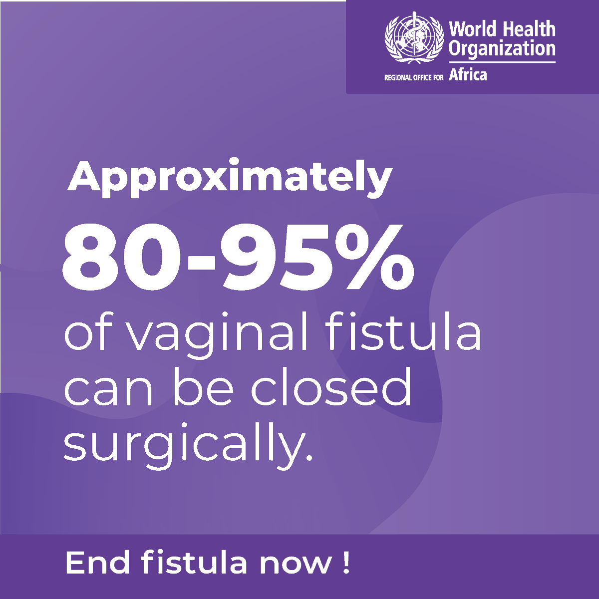 Surgical intervention can be life-changing for many women with obstetric fistula, achieving an 80-95% success rate in treatment. This treatment restores health and dignity to countless women. #EndFistula