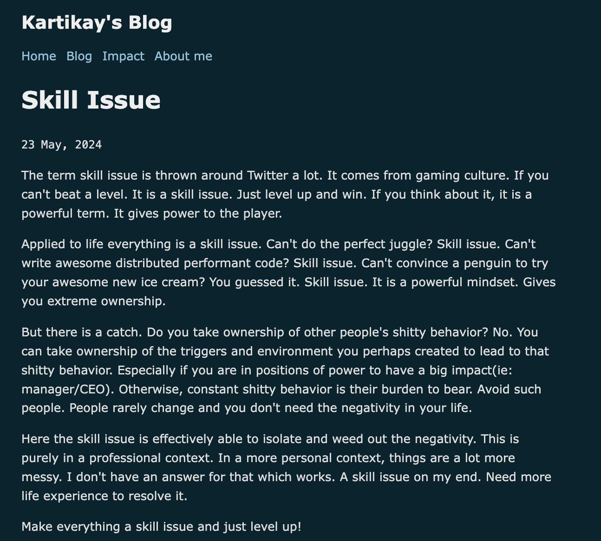 Kartikayb77's tweet photo. Short attention span and too lazy to read this post? Skill Issue https://t.co/yOx06f45Tj