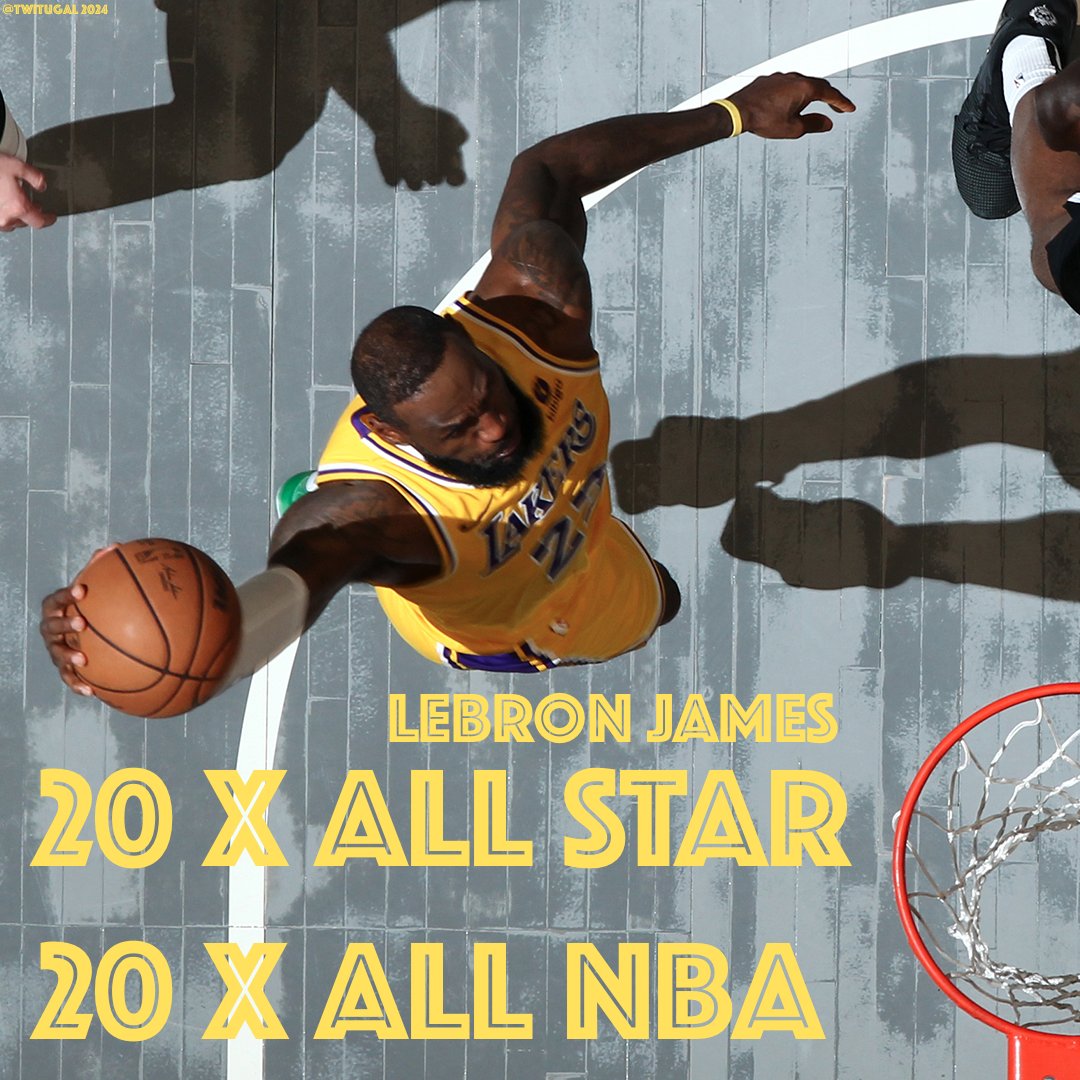 👑 LeBron James now is 2⃣0⃣ x All Star 2⃣0⃣ x All NBA 🆕