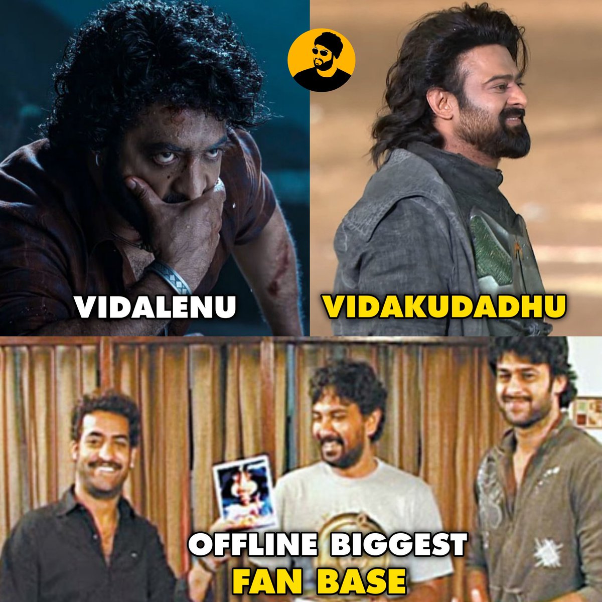 Ignore troll 👍👍pani pata leni boku gallu chesey pani Adhi...

Biggest mass hero's in the TFI #JrNTR and #Prabhas 😎🐯

#ManofMassesNTR #Devara #JrNTR #FearSong #Kalki2898AD