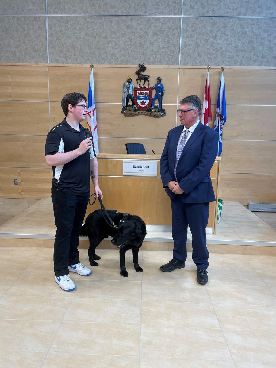 Council was proud to invite Brandon Joy, CBS resident and member of Team Canada’s National Blind Hockey team, to our recent Council meeting. Brandon recently returned from St. Louis after competing in the International Blind Ice Hockey Series, where he brought home the gold! 🥇🙌