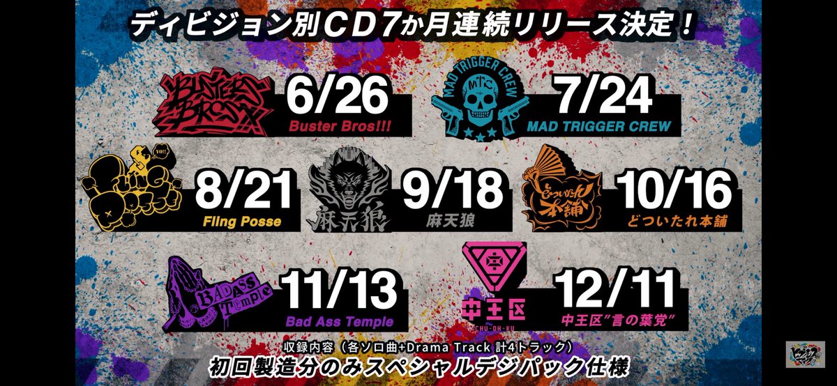 【3rd D.R.B開催決定】

・"行政監察局副局長" 碧棺 合歓より宣言
・開催時期や投票の仕方など詳細は不明
・ディビ別CDは現在Buster Bros!!!のみ予約中🦉

 『.Buster Bros!!!』6/26発売💿
予約🔗 a.r10.to/hNT5MO