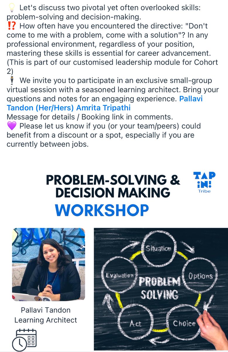 TapInTribe's tweet photo. This workshop is coming up on Saturday with learning architect Pallavi Tandon 🔥
DM for details https://t.co/QCHkUw49T0