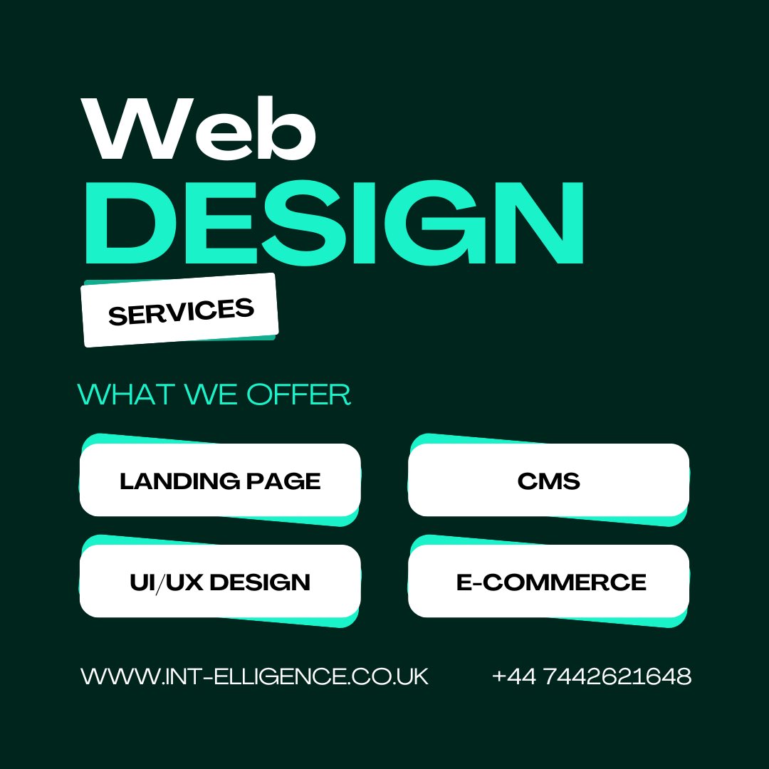 _int_elligence's tweet photo. Unleash the full potential of your brand with our top-notch web design services! At @_int_elligence, we craft websites that not only look stunning but also drive results. Let's make your vision a reality! 
#WebDesign #webdeveloper #WebDevelopment #DigitalMarketng #UXDesign https://t.co/KWgOPbKhBt