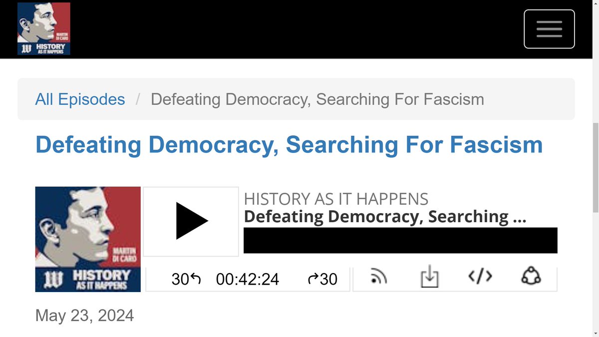UmlandAndreas's tweet photo. #HistoryAsItHappens
Defeating Democracy, Searching for Fascism
Interview on #WeimarRussia, the #PutinRegime, the #RussoUkrainianWar, and #PostSovietFascism
https://t.co/gG22WyLFdg
How does democracy die? What does creeping fascism look like?
With @MartinDiCaro @WashTimes https://t.co/KzPOqfUZEx