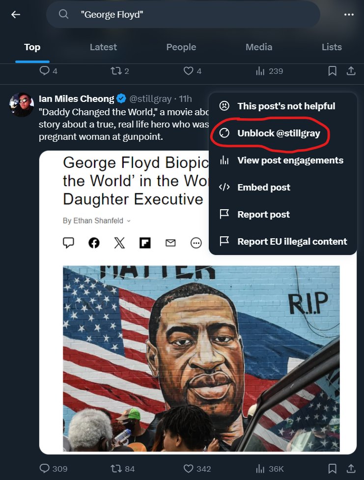 DMarinian's tweet image. I have blocked and muted Ian Miles Cheong because he's a dishonest grifter who swatted someone. And yet I keep seeing his posts every time I check a trend he's commented on. I thought the block function was supposed to let me control what I don't want to see, why doesn't it work?