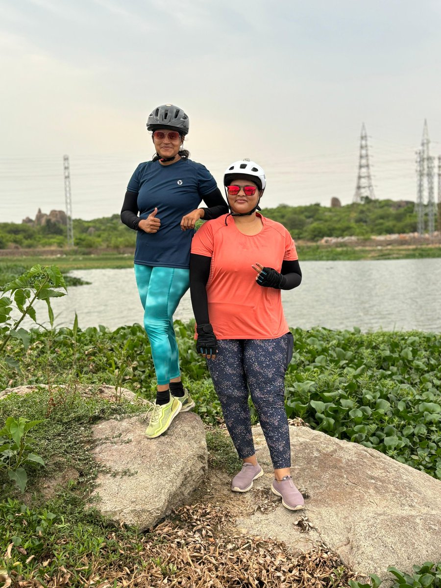 #HyderabadLovesCycling #HappyHyderabad cyclist ride to Nallagandla Lake This ride is in support of a campaign about #ActiveMobility adoption in Hyderabad Walk < 1 km Bicycle < 5 km Public Transport > 5 km #HyderabadCyclingRevolution #CyclingCommunityOfHyderabad