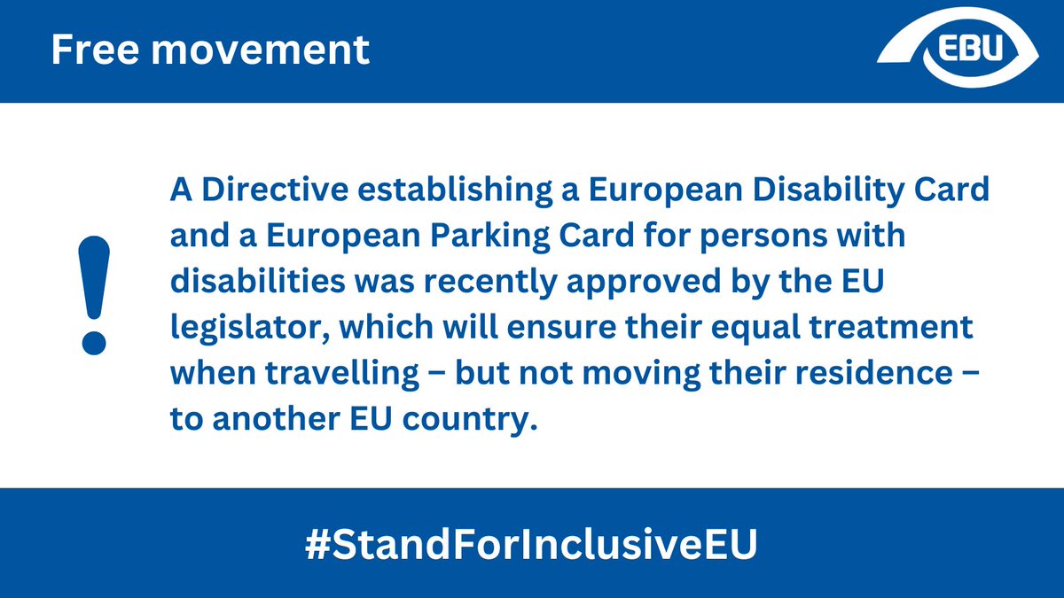Here the 14th of our series of 16 key issues around and beyond the #EUElections2024, about the equal treatment of persons with disabilities in intra-European mobility.