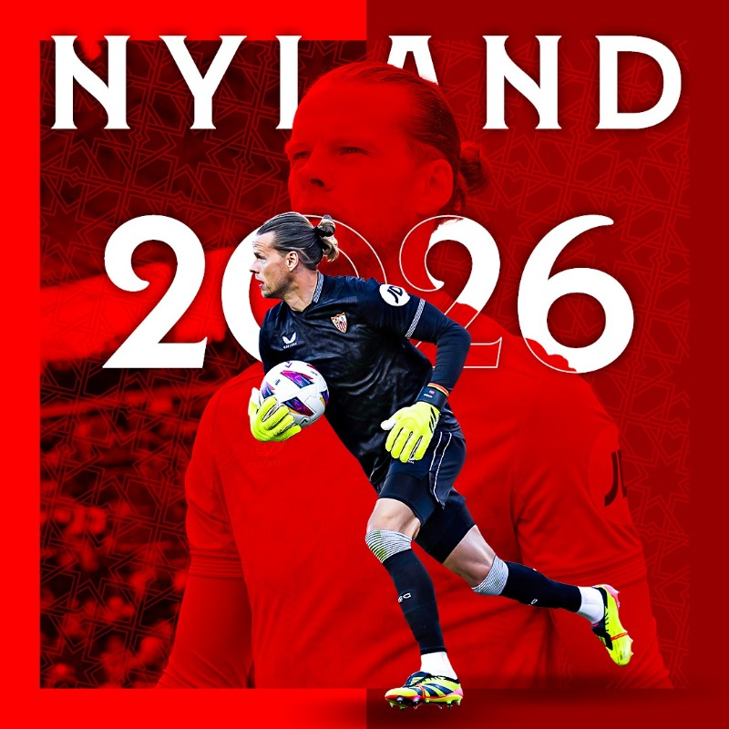 Sevillista até 2026 🖊️🧤

Vamos por mais, Nyland 🇳🇴 

#WeAreSevilla