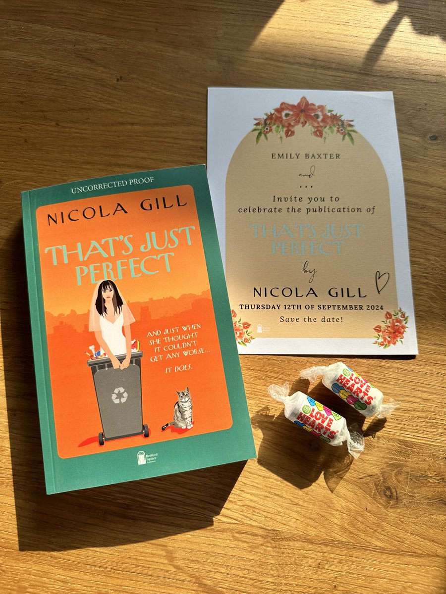 Thank you @Nicola_J_Gill for sending me a proof of her new book #ThatsJustPerfect, which is out in September. I loved #SwimmingForBeginners so looking forward to this! 🧡 (And can we have that sun back please?!)