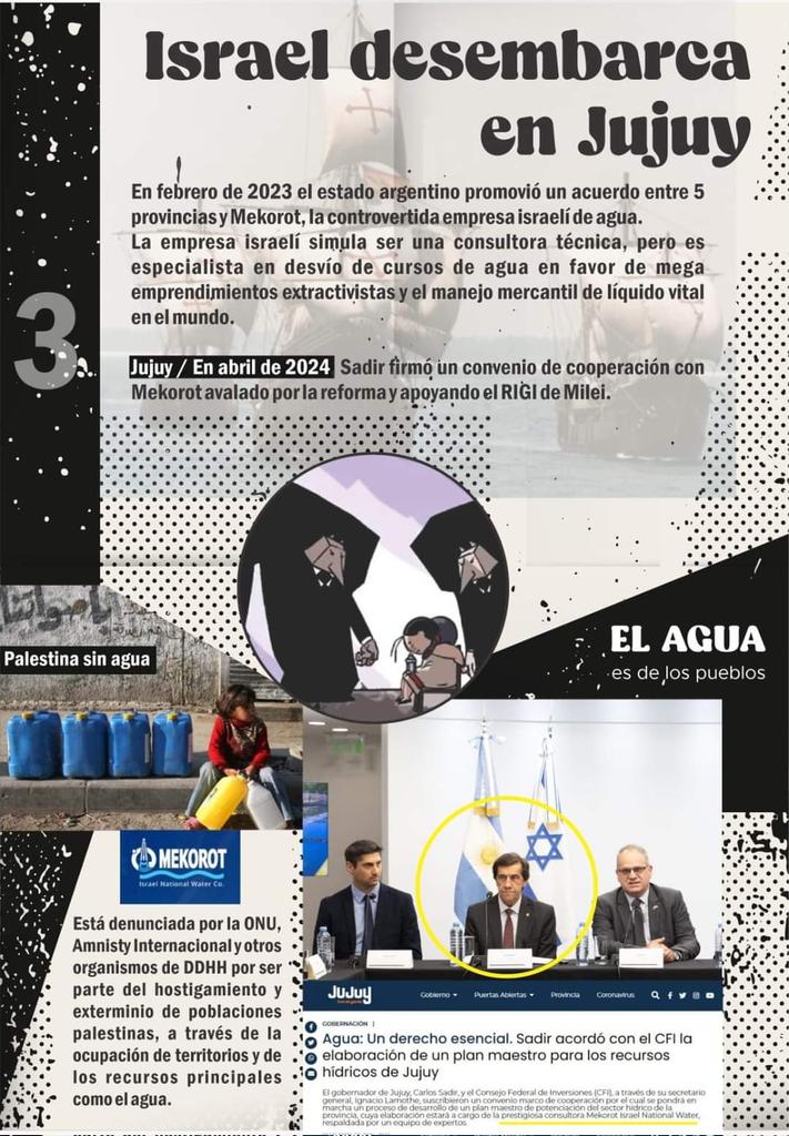 La empresa estatal de agua de Israel Mekorot, poco a poco, se va apoderando de la gestión del agua en Argentina desde fines del gobierno de Fernández. Por la información a la que accedimos son 10 las provincias que firmaron acuerdos: Mendoza, San Juan, La Rioja, Catamarca, 
👇🏼🪡