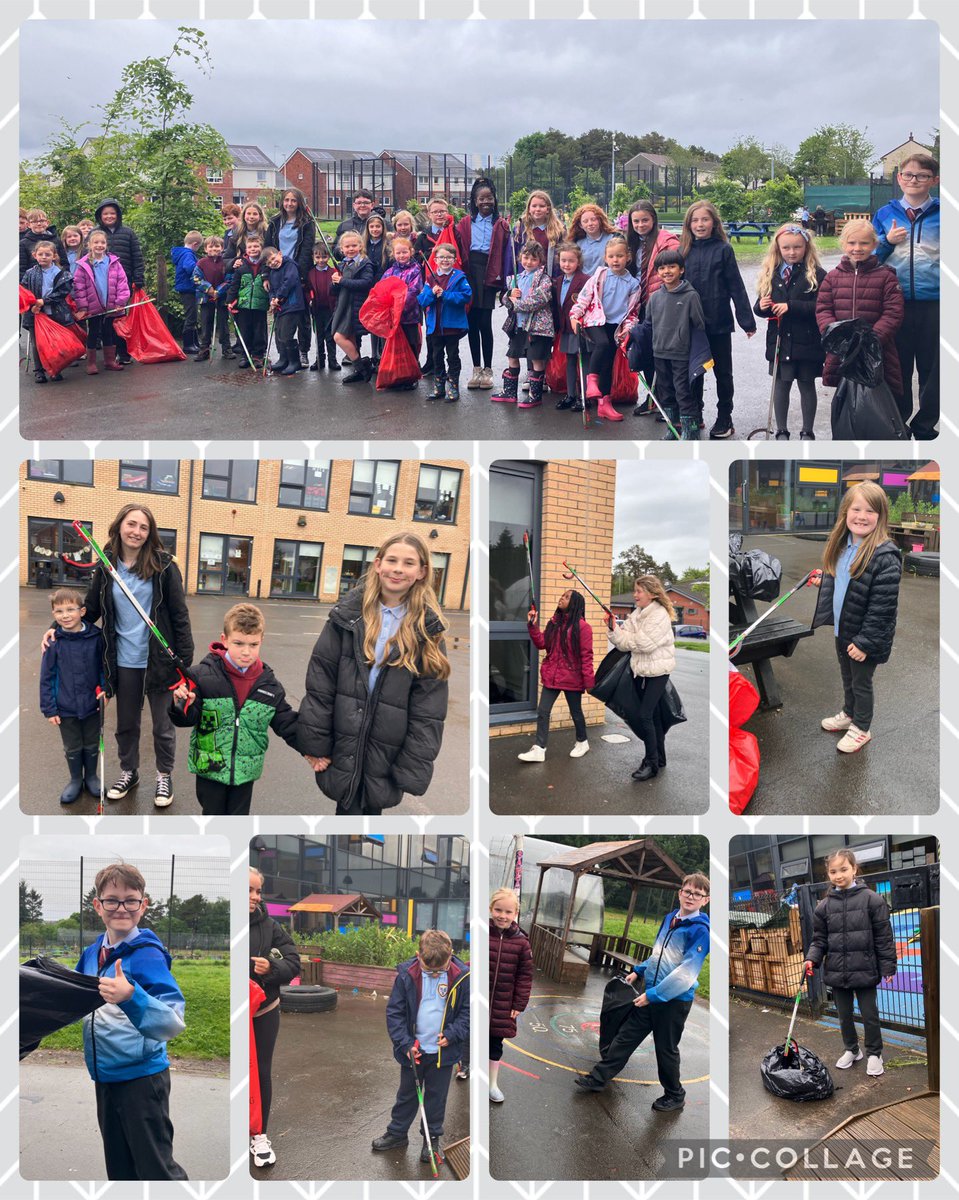 As part of our Outdoor Learning Day activities Rooms 2 and 9 were litter picking … team work makes the dream work 🚮🚯#OutdoorClassroomDay