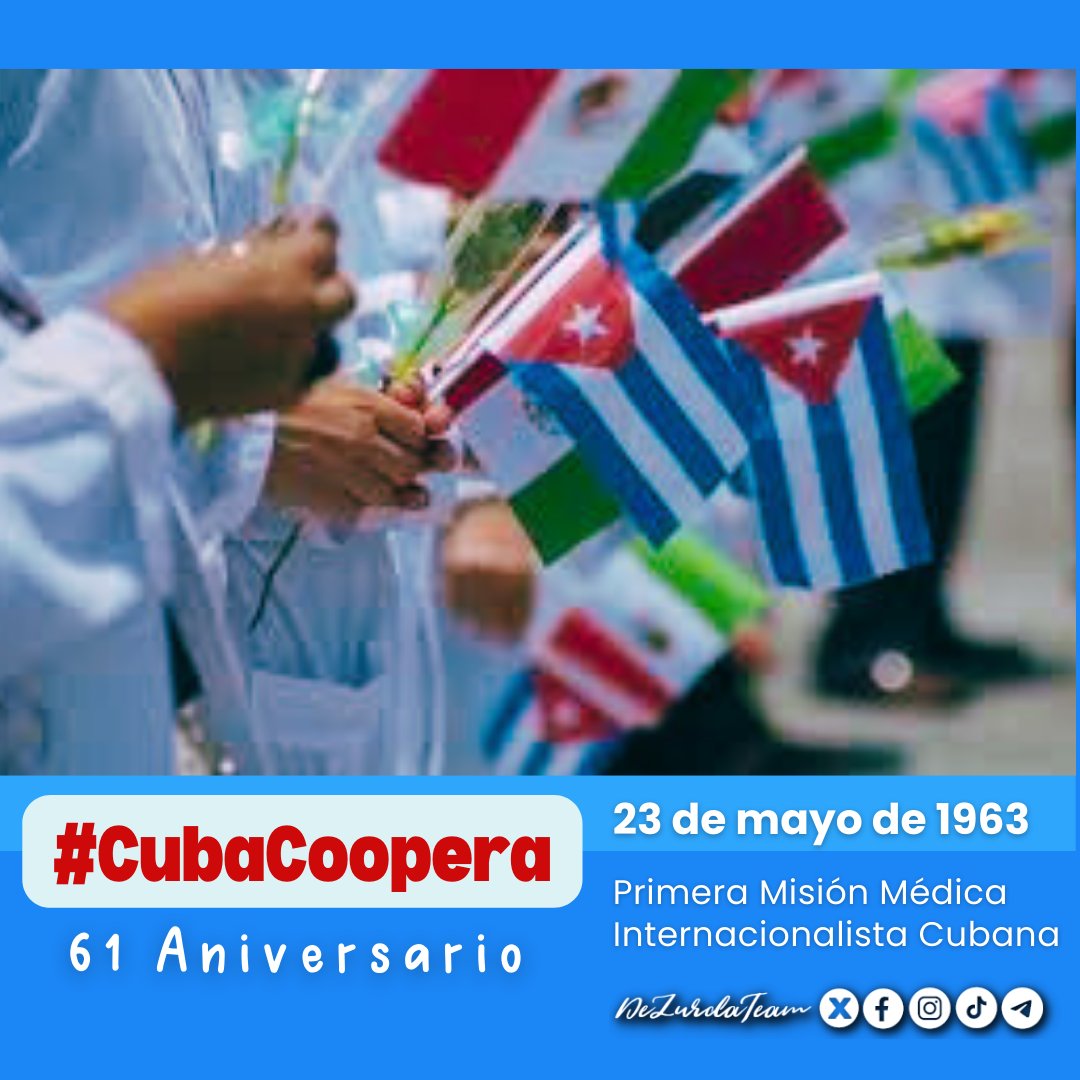 Buenos días Barrio X 🌞❤️🌎, 'Patria es Humanidad' J.Martí Hace 61 años que esta Islita bloqueada 🇨🇺 lleva salud y amor por el 🌎. Felicidades a nuestros colaboradores de la Salud en el 61 Aniversario. @Emp_Avilmat @PaulinoPrezVie1