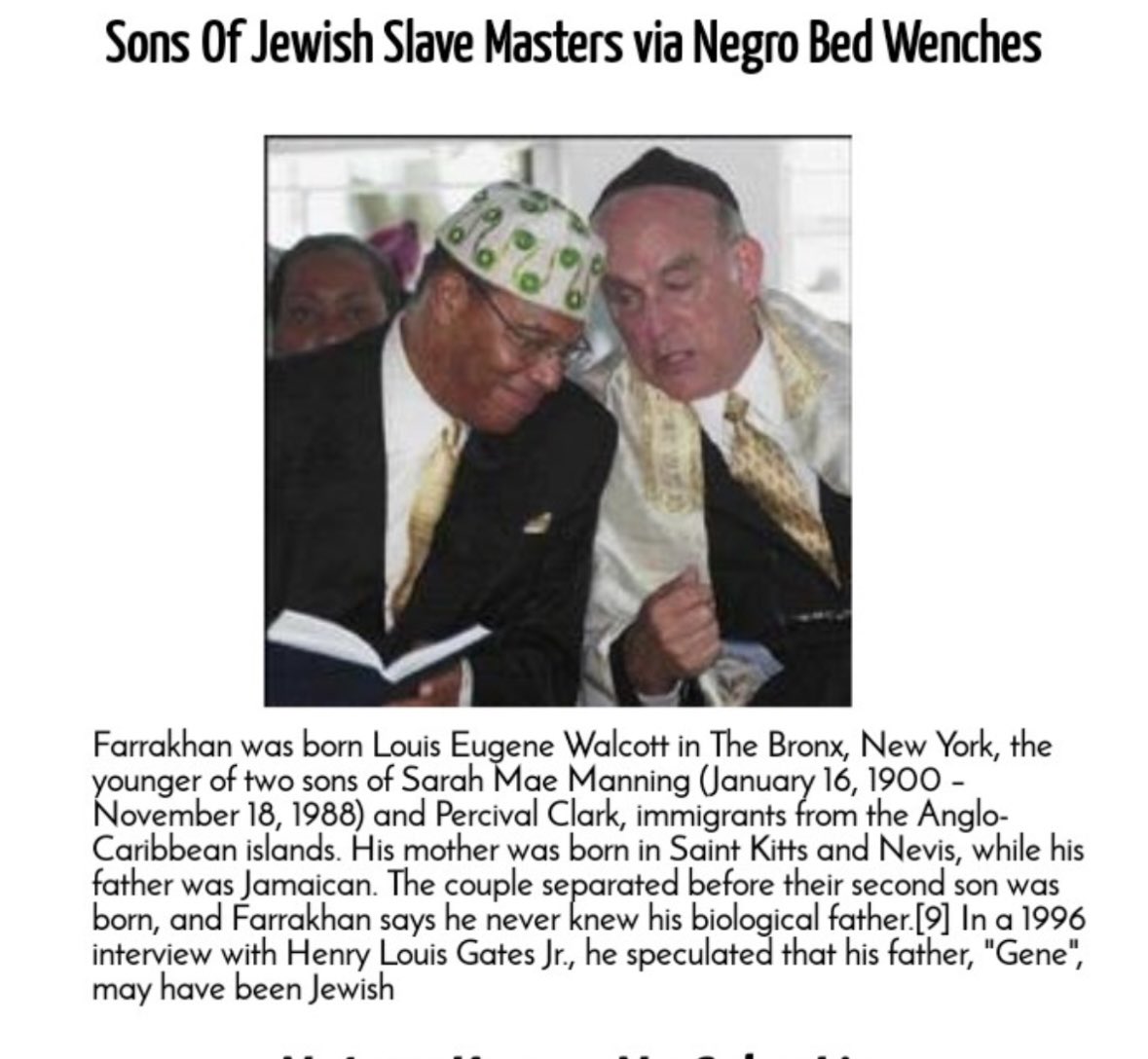 Remember Farrakhan only goes against the Israelis , the Ashkenazi 😳