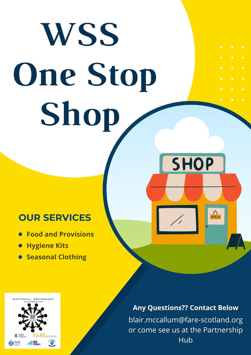 The One Stop Shop in Whitehill is looking for donations to aid our community.🏫🏘️

If you are able to help out with food donations, pre loved seasonal clothing or sanitary items, then please don’t hesitate in contacting myself or the school!🙌🙌

<a href="/WhitehillSec/">Whitehill Secondary</a>
<a href="/2020Whitehill/">whitehill parents 2020 🌈</a>
