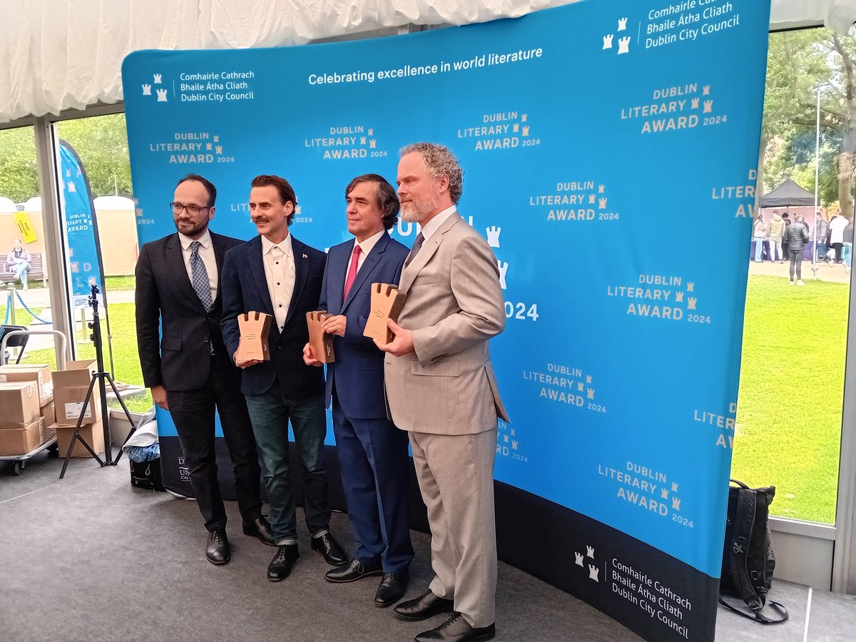 Congratulations to Mircea Cărtărescu, Sean Cotter and Will Evans from @deepvellum🏆🥳 Solenoid is the winner of the 2024 Dublin Literary Award ✨️