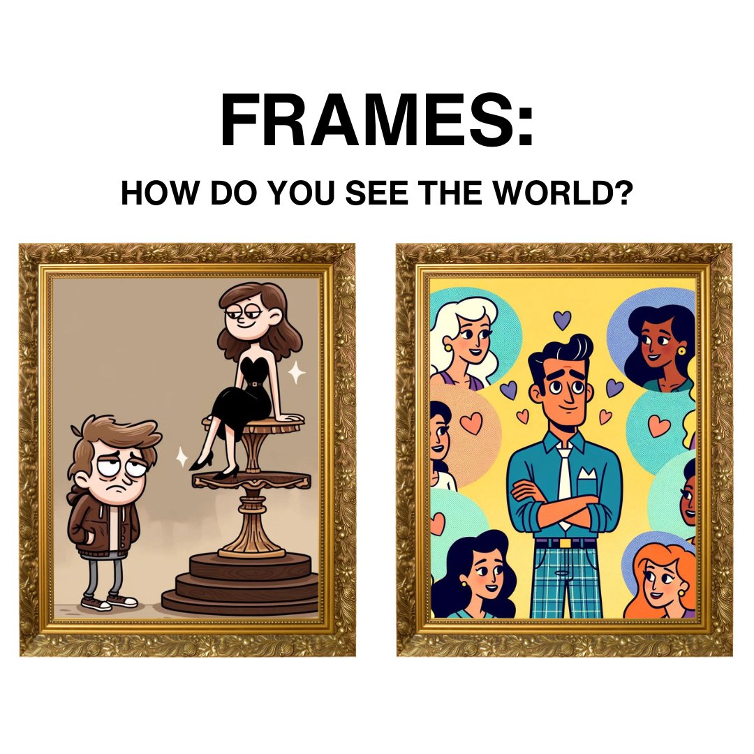 Frames are the perspectives, beliefs, and mindsets through which you engage with the world. Strong frames help you dominate life and get what you want. Weak frames leave you helpless and hopeless. Women are drawn to strong frames because they want a man who can hold his own