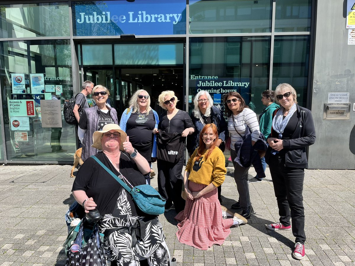 Wonderful group of our Brighton Locals women today accompanying @ThePosieParker in #LWS’s library action. #Brighton #LetWomenSpeak