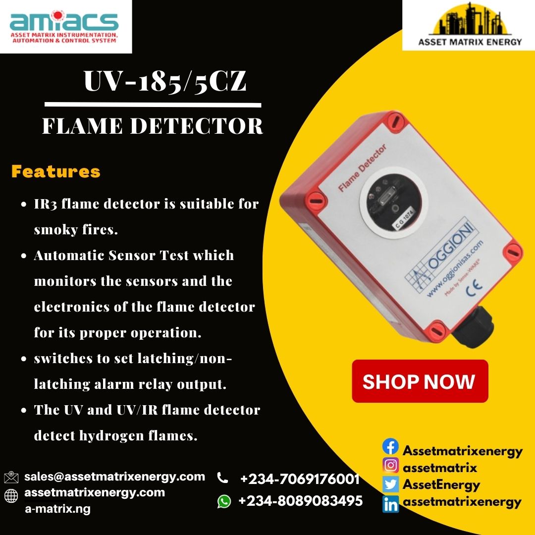 OGGIONI flame detectors utilize a microprocessor for sophisticated electronic signal analysis. The sensors must exceed their alarm threshold to initiate a fire alarm. For more inquires! sales@assetmatrixenergy.com #assetmatrixenergy #tecnos