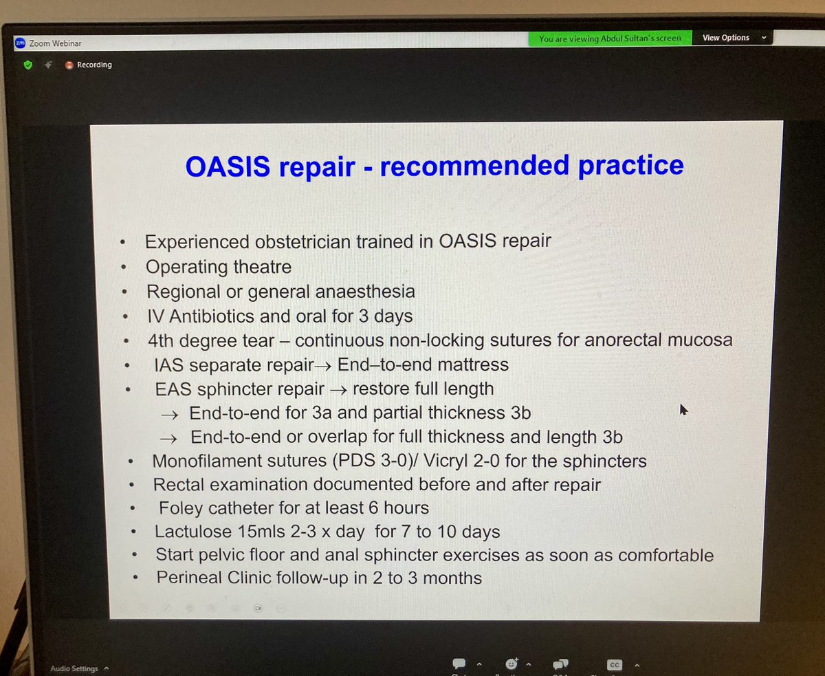 Thank you to Abdul Sultan for speaking at our #masicwebinar about best practice for primary #obstetricanalsphincter repair