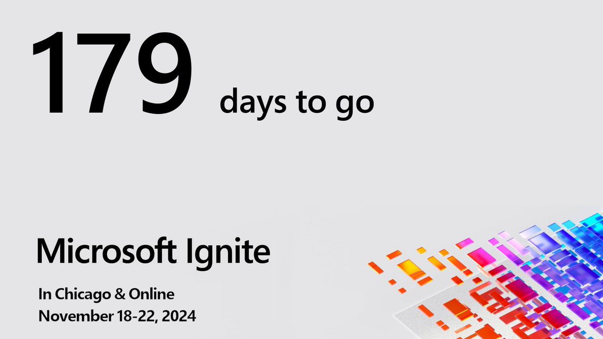 Microsoft Ignite is in 179 days. What are you hoping to get out of the event this time around? #MSIgnite