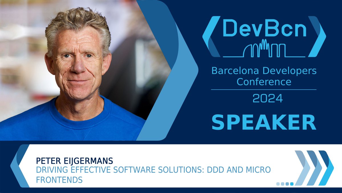 🚀 Unlock the power of DDD and Micro Frontends with @EijgermansPeter at #devbcn24! Join 'Driving Effective Software Solutions: DDD and Micro Frontends' for insights on creating robust software solutions. Don't miss this essential session! Details ➡️ buff.ly/3UOWMRi