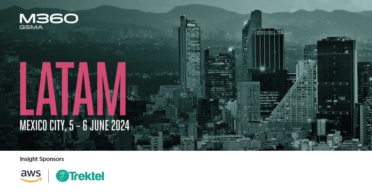 We are delighted to welcome @awscloud and Trektel as our Insight Sponsors for #M360 LATAM! 🙌 🇲🇽 There is less than 2️⃣ weeks to go until we are back in Mexico City! 🤝 Explore this year's event 👉 gsma.at/J