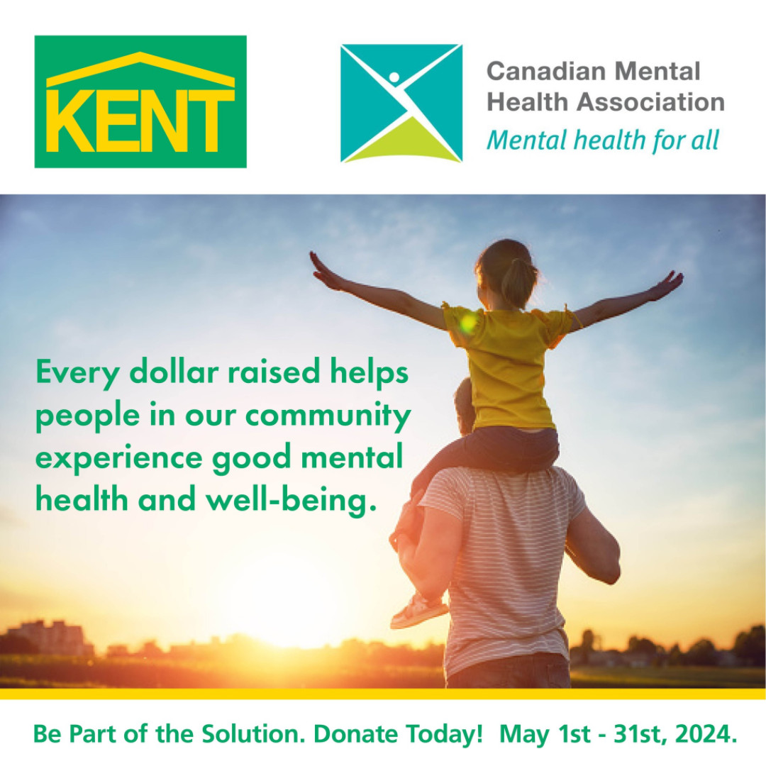 ICYMI: DID YOU KNOW: During the month of May, Kent Building Supplies stores across Nova Scotia will be accepting donations at the cash and online for CMHA NS . Every dollar raised goes directly to community-based mental health programs and services.