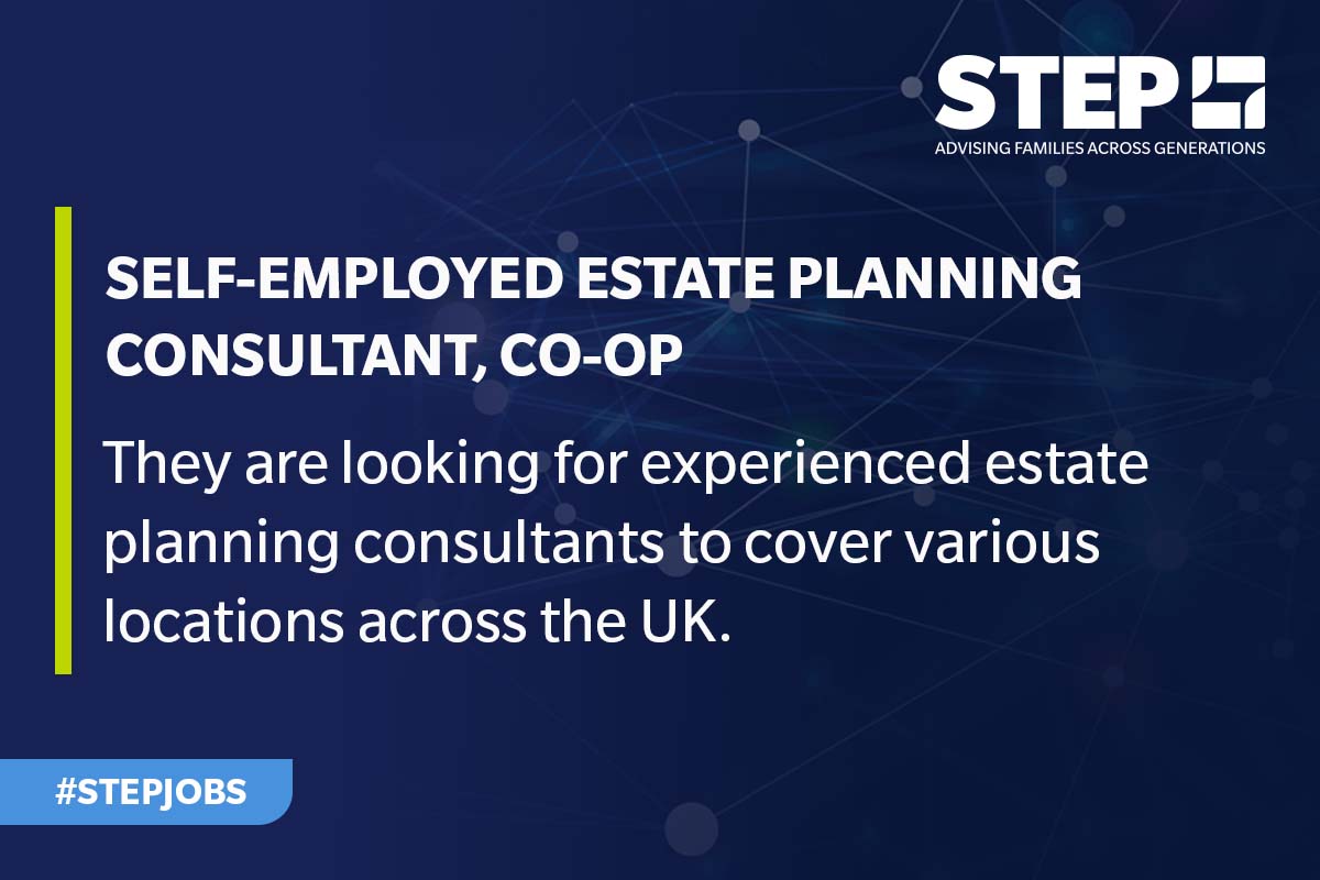 STEPSociety's tweet photo. .@coopuk in the UK are looking for self-employed Estate Planning Consultants.
Find out more: https://t.co/VVLYmtruNT
#STEPJobs #NewJob https://t.co/MjZaUhwqqQ