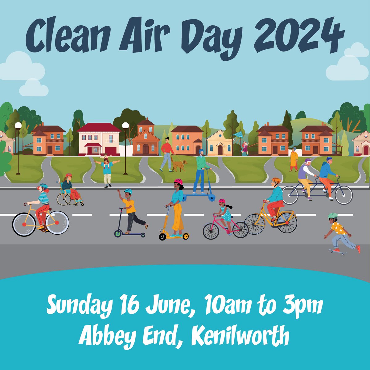 Join <a href="/Warwick_DC/">Warwick District Council</a> on Sunday 16 June from 10am to 3pm at Abbey End as #Kenilworth celebrates Clean Air Day!
🚴 Traffic free route
🍔 Food and drink stalls
🥛 Make a smoothie on a bike!
🌬️ Information on improving air quality
Visit ow.ly/2fHo50ROp7q to find out more.