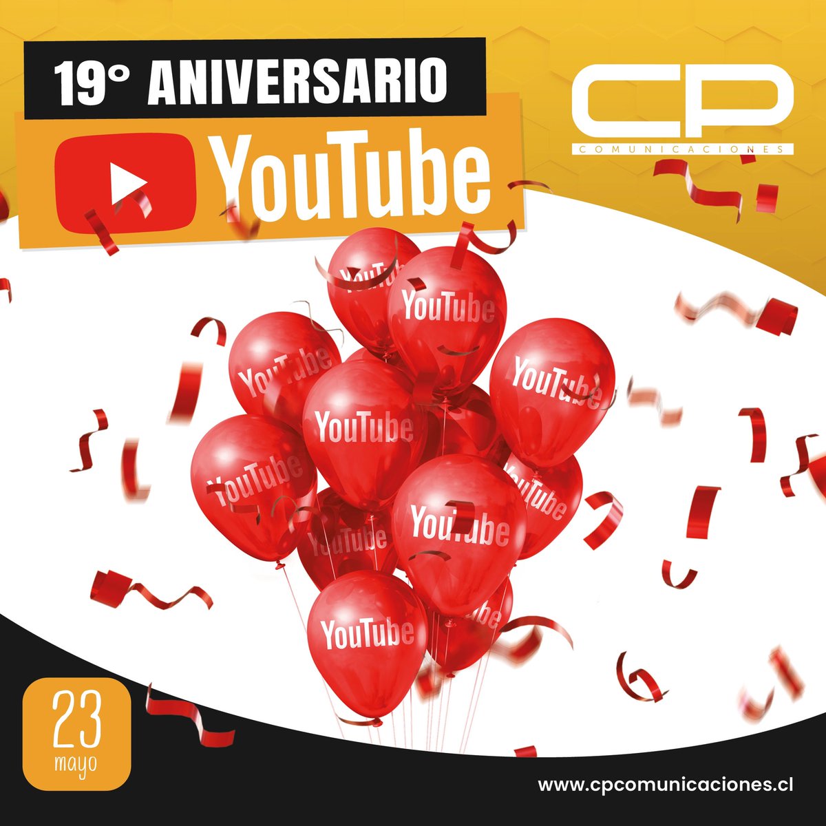 Hoy celebramos un nuevo aniversario de YouTube, una plataforma icónica que revolucionó el contenido audiovisual y ha dado voz a millones de creadores en todo el mundo. 📲

Fue en 2005 cuando tres jóvenes fundaron la plataforma que rápidamente se convertiría en un gigante del
